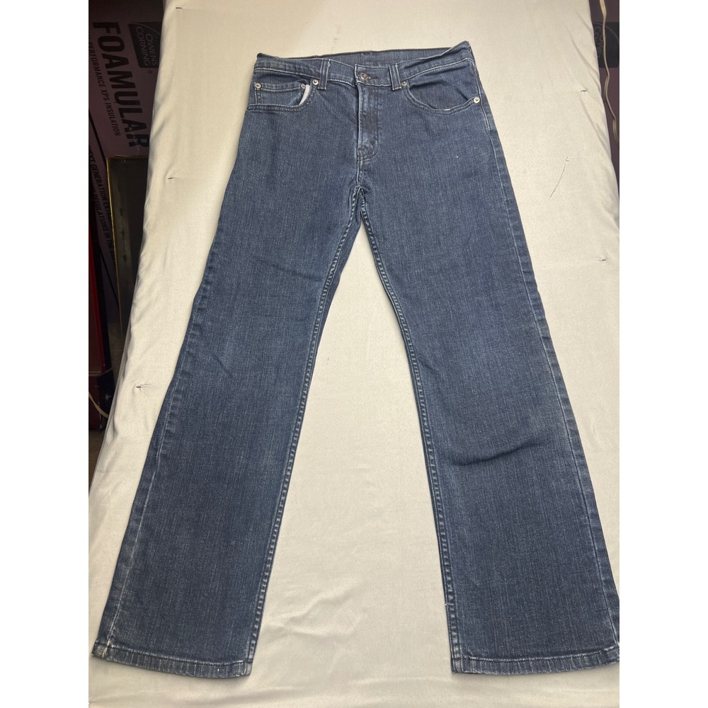 Levis 505 Regular Fit Jeans Dark Wash Blue Denim Boys Size 16 Regular 28x28